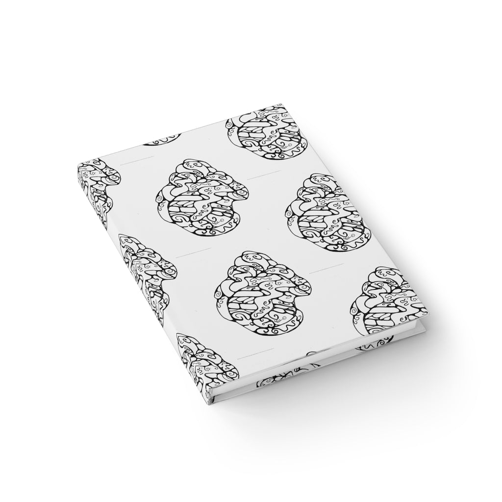Blank Journal — Doodle Heart Pattern Coloring Notebook