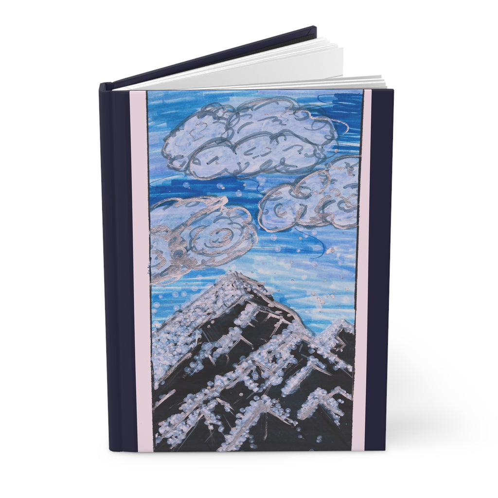 Mountain Clouds Hardcover Journal — Lined Travel Notebook with Hand-Painted Sky Art
