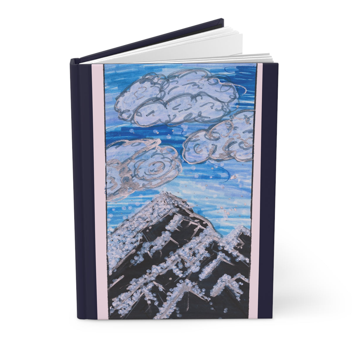 Mountain Clouds Hardcover Journal — Lined Travel Notebook with Hand-Painted Sky Art