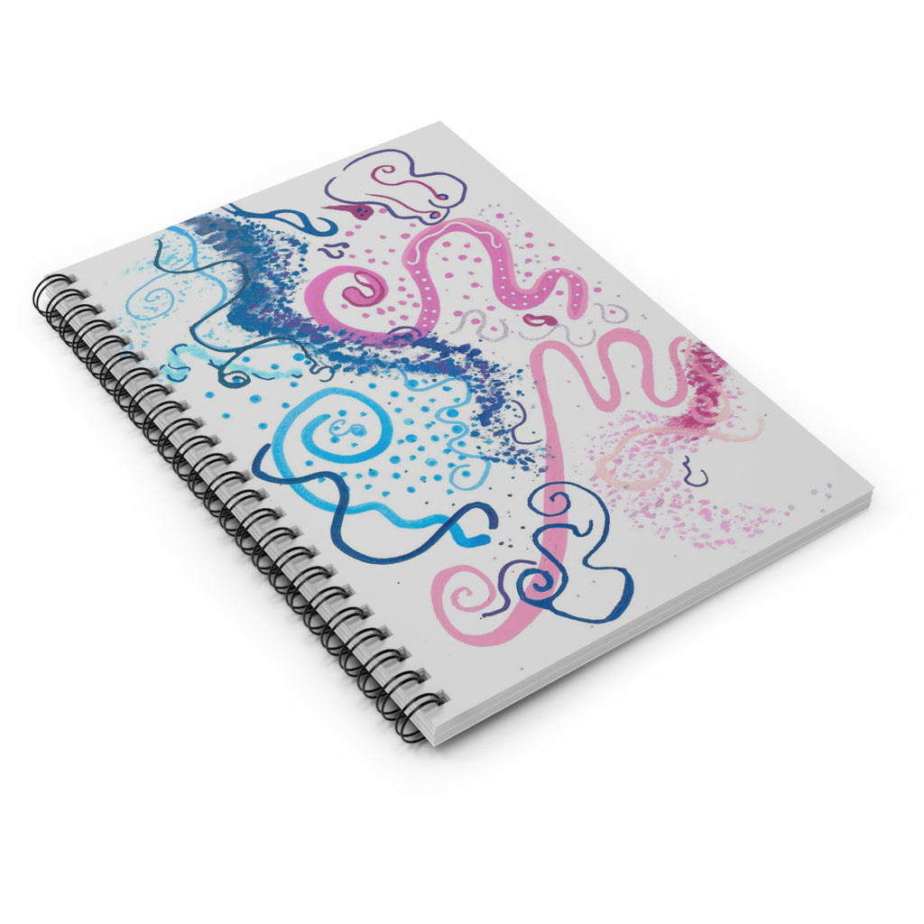 Abstract Pastel Doodles Spiral Notebook — Ruled Journal for Notes & Sketches